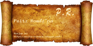 Peitz Romána névjegykártya